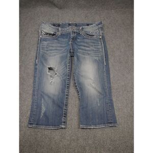Vigoss The Dublin Capri‎ Jeans Women's size 11 /12 L19 Length 19 Distressed